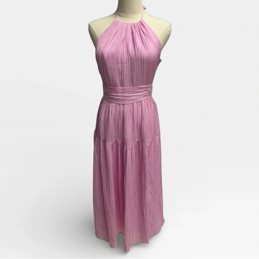 ASTR The Label Halter Neck Midi Maxi Open Back Light Pink SMALL - Picture 1 of 9